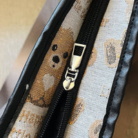 Cute Teddy Bear Tote Bag for Women | Happy Little Bear Cartoon Shoulder Bag | Aesthetic Kawaii Handbag for Girls