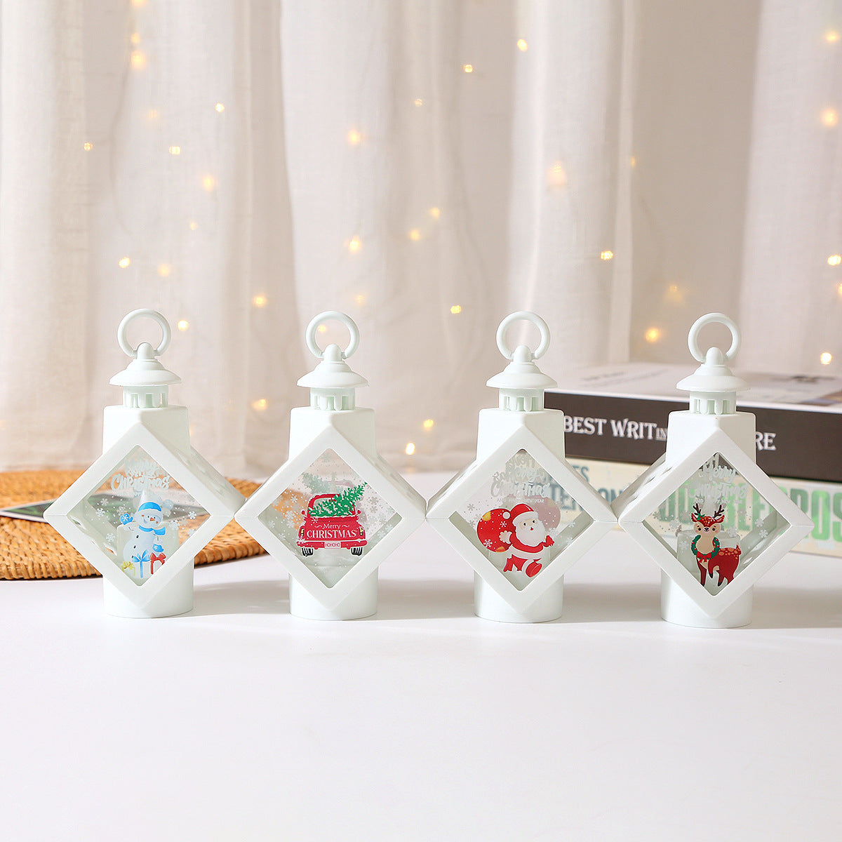 LED Christmas Theme Decorative Lantern – Warm White Festive Glow Lamp for Home Décor