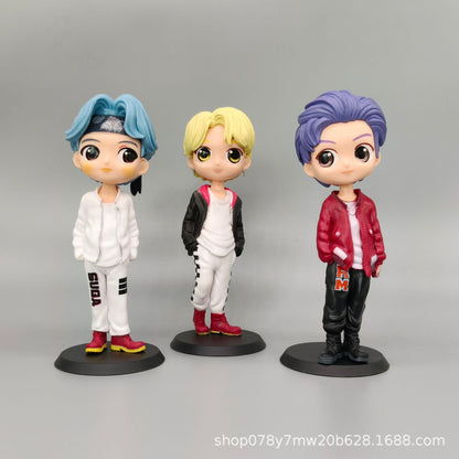 BTS Mini Action Figure Set (Set of 7) – Cute Chibi BTS Members Collectible Dolls for Desk, Shelf & Gifting