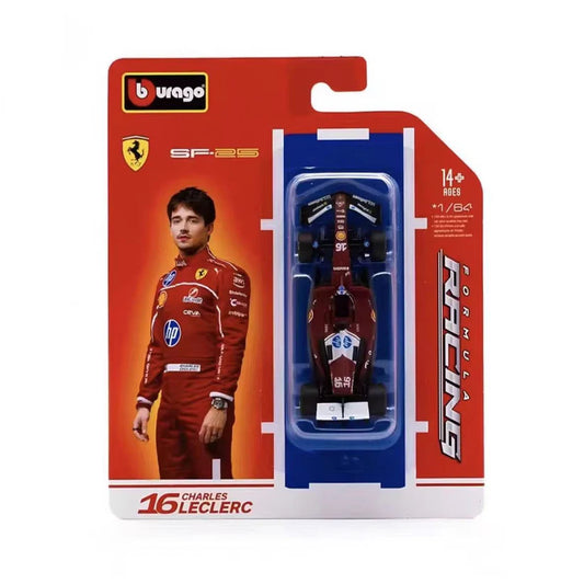 Bburago Formula 1 1:64 Ferrari SF-25 #16 Charles Leclerc (2025 Standard Livery) Diecast Model Car | Official Ferrari F1 Collectible