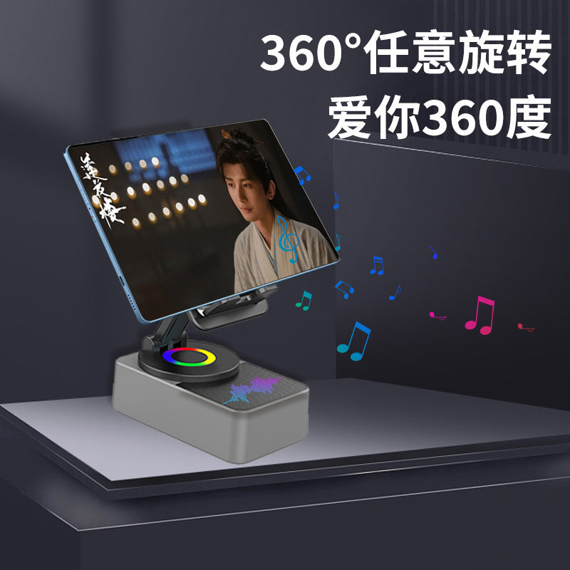 Multifunctional Mobile & Tablet Stand with Bluetooth Speaker and RGB Lights