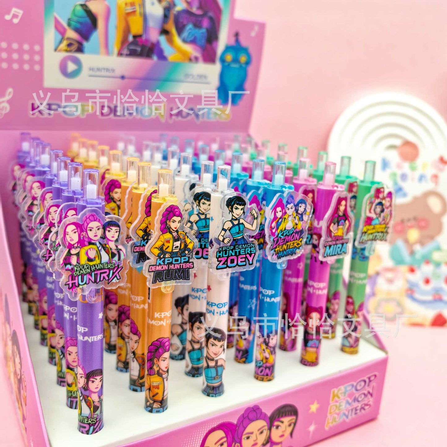 K-POP Demon Hunters Gel Pen Set (Pack of 6) | Cute Korean Cartoon Anime Pens | Aesthetic Stationery for School, College & Gifts
