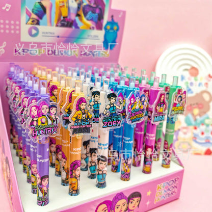 K-POP Demon Hunters Gel Pen Set (Pack of 6) | Cute Korean Cartoon Anime Pens | Aesthetic Stationery for School, College & Gifts