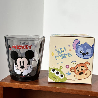 Disney Cartoon Kids Drinking Cup Set – Mickey Mouse, Minnie Mouse & Winnie the Pooh ABS Plastic Tumbler | Cute Kawaii Juice Glass for Kids, Home & Gifting