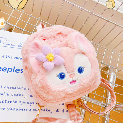 Kawaii Bunny Plush Cosmetic Pouch – Cute Pink Rabbit Makeup Bag | Soft Anime Storage Pouch for Girls