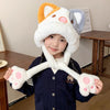 Kawaii Animal Ear Winter Hat with Moving Paws for Kids – Plush Warm Cartoon Cap | Bunny, Panda, Cat & Bear Designs