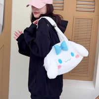 Kawaii Sanrio Plush Shoulder Bag – My Melody, Kuromi & Cinnamoroll Soft Furry Handbag