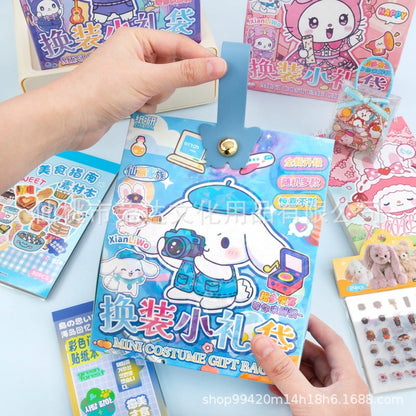 Kawaii Blind Box Gift Hamper – Blind Box Toys, Kuromi Washi Tape & Mini Costume Gift Bag | Cute Surprise Gift Set (5 Items)