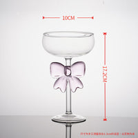Pink Bow Coupe Glass | Cute Aesthetic Cocktail & Champagne Glass | Kawaii Glassware for Drinks & Desserts