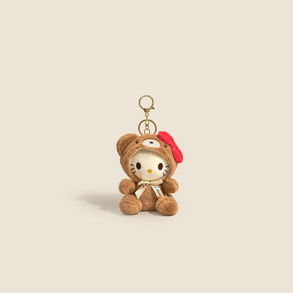Kawaii Sanrio Bear Hoodie Plush Keychain – Cute Hello Kitty, My Melody & Cinnamoroll Soft Toy Bag Charm Keyring