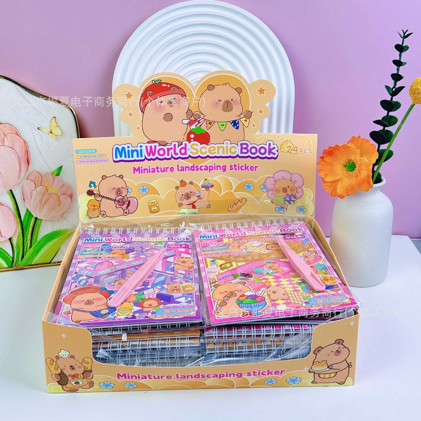 DIY 3D Kawaii Mini House Sticker Book Set of 3 – Creative Scene Building Scrapbook Activity Kit | Cute Room Decoration & Puzzle Craft Book for Kids, Teens & Adults