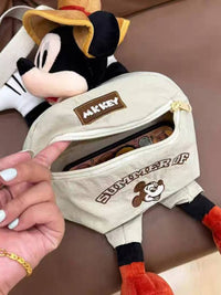 Mickey Mouse Plush Sling Bag & Zipper Pouch | Cute Soft Toy Crossbody Coin Bag for Girls & Kids