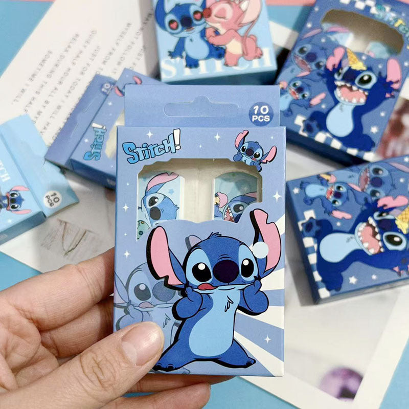 Disney Stitch Cartoon Adhesive Bandages – Pack of 10 | Cute Waterproof First Aid Bandage Strips for Kids