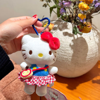 Hello Kitty Plush Keychain with Removable Clothes – Cute Sanrio Soft Toy Bag Charm for Girls