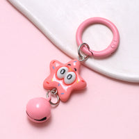 Kawaii SpongeBob & Patrick Keychain Set (3PCS) – Cute Cartoon Bag Charms with Jingle Bells for Kids & Girls