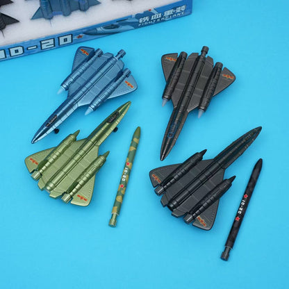 3D Fighter Jet Gel Pen – Military Aircraft Click Pen with 2 Erasable Refills | Aeroplane Shape Novelty Pen | Airplane Stationery Gift for Kids, Boys, Students & Collectors (1 Piece)