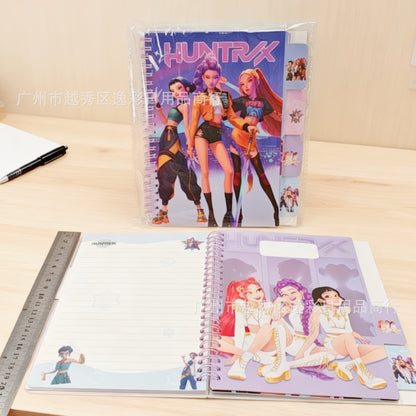K-Pop Demon Hunter Spiral Diary | Anime Style K-Pop Girls Notebook with Tabs | Cute Korean Aesthetic Journal for School, College & Gifting