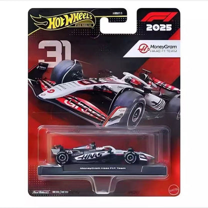 Hot Wheels Premium Formula 1 Die-Cast Cars Pack of 5 – 1:64 Scale F1 2025 Collection (McLaren, Mercedes AMG Petronas, Haas, Visa Cash App RB)