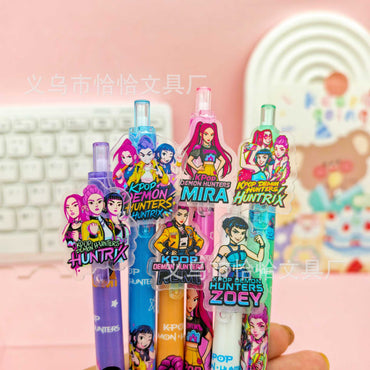 K-POP Demon Hunters Gel Pen Set (Pack of 6) | Cute Korean Cartoon Anime Pens | Aesthetic Stationery for School, College & Gifts