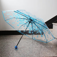 New Flower Print Transparent Umbrella