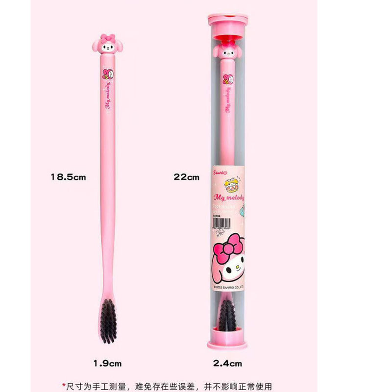 Sanrio Character Toothbrush Set – Kuromi, Cinnamoroll, My Melody & Hello Kitty Travel Toothbrush with Case