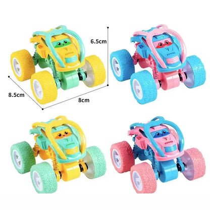 Mini Inertia Powered Stunt Car Toy for Kids | 360° Flip Off-Road Push & Go Toy Car (Single Piece, Random Color)