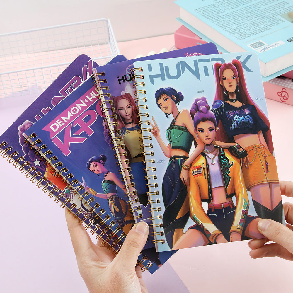 K-Pop Demon Hunters Spiral Diary (Single Piece) | Anime K-Pop Girl A5 Notebook | Cute Cartoon Journal for School, College & Gifting