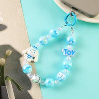 Kawaii Sanrio Beaded Phone Charm Bracelet with Hanging Card – Cute Mobile Strap Keychain for Girls (Cinnamoroll, Kuromi, My Melody, Hello Kitty, Pompompurin)