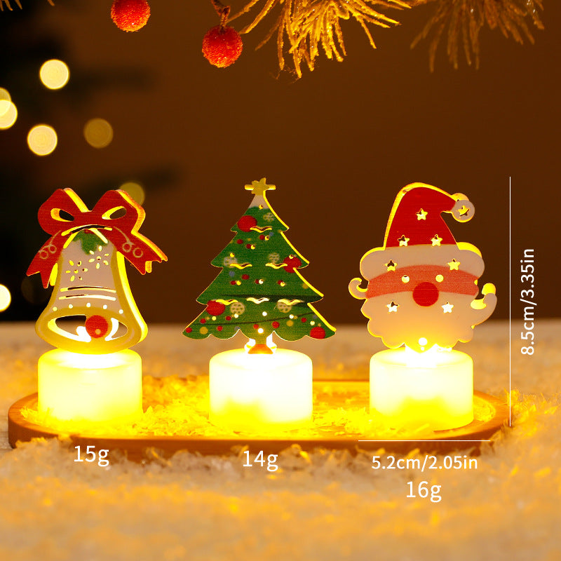Christmas Theme LED Mini Candle Set (Pack of 5) – Santa, Snowman, Tree, Bell & Bear Décor Lights