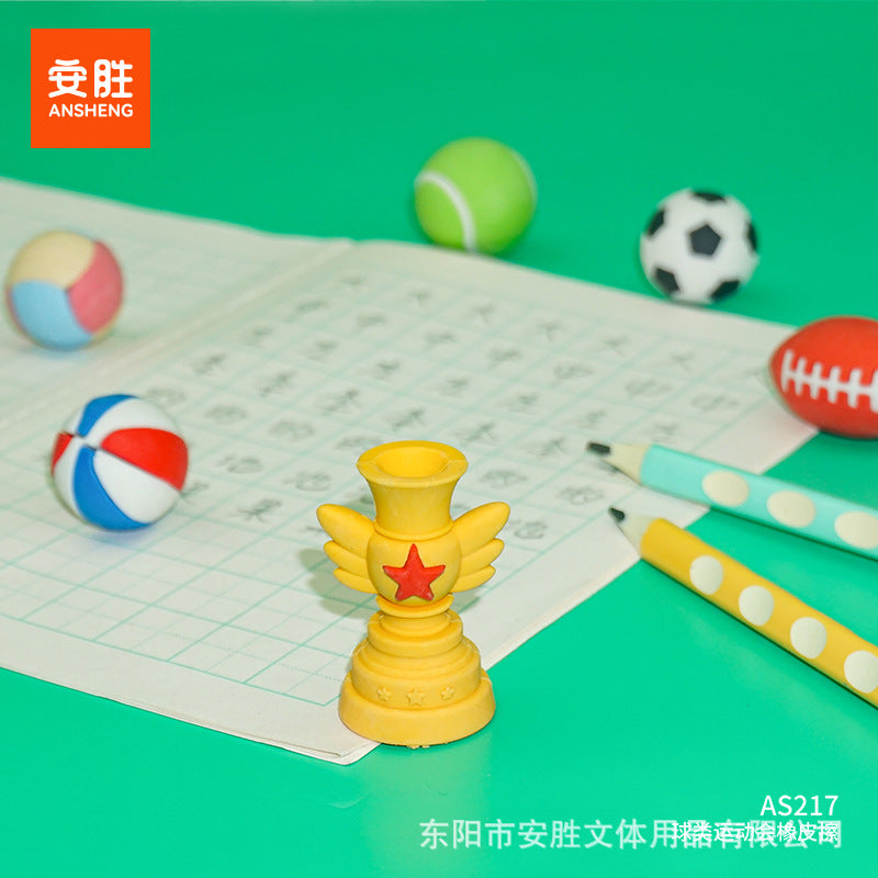 Kawaii Sports Ball Eraser Set | Cute Mini Erasers for Kids