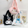 Kawaii Sanrio Plush Shoulder Bag – My Melody, Kuromi & Cinnamoroll Soft Furry Handbag