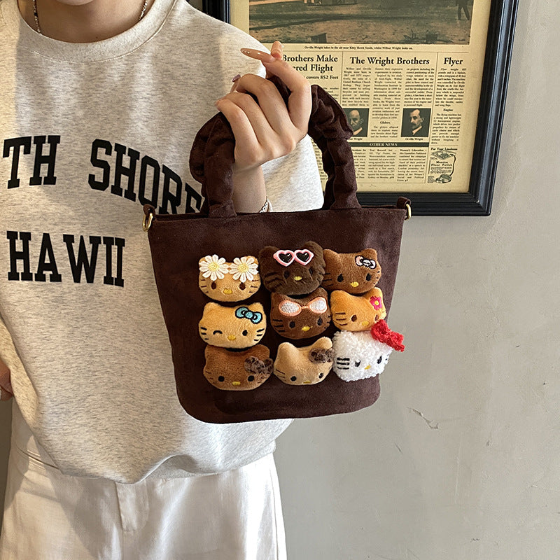 Kawaii Plush Bear Mini Handbag with Sling Strap – Cute Cartoon Tote Purse for Girls & Women (Single Piece)