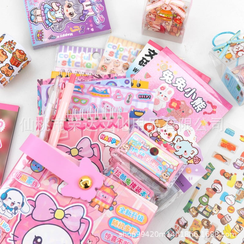 Kawaii Mini Costume Blind Box Stationery Kit (8–10 Surprise Items) – Cute Cartoon Gift Bag Set | Random Pastel School Supplies for Kids, Teens & Collectors