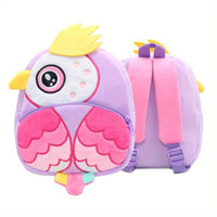 Kawaii Cat & Bird Plush Backpack for Girls – Lightweight Toddler School Bag