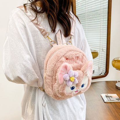 Kawaii Bunny Plush Cosmetic Pouch – Cute Pink Rabbit Makeup Bag | Soft Anime Storage Pouch for Girls