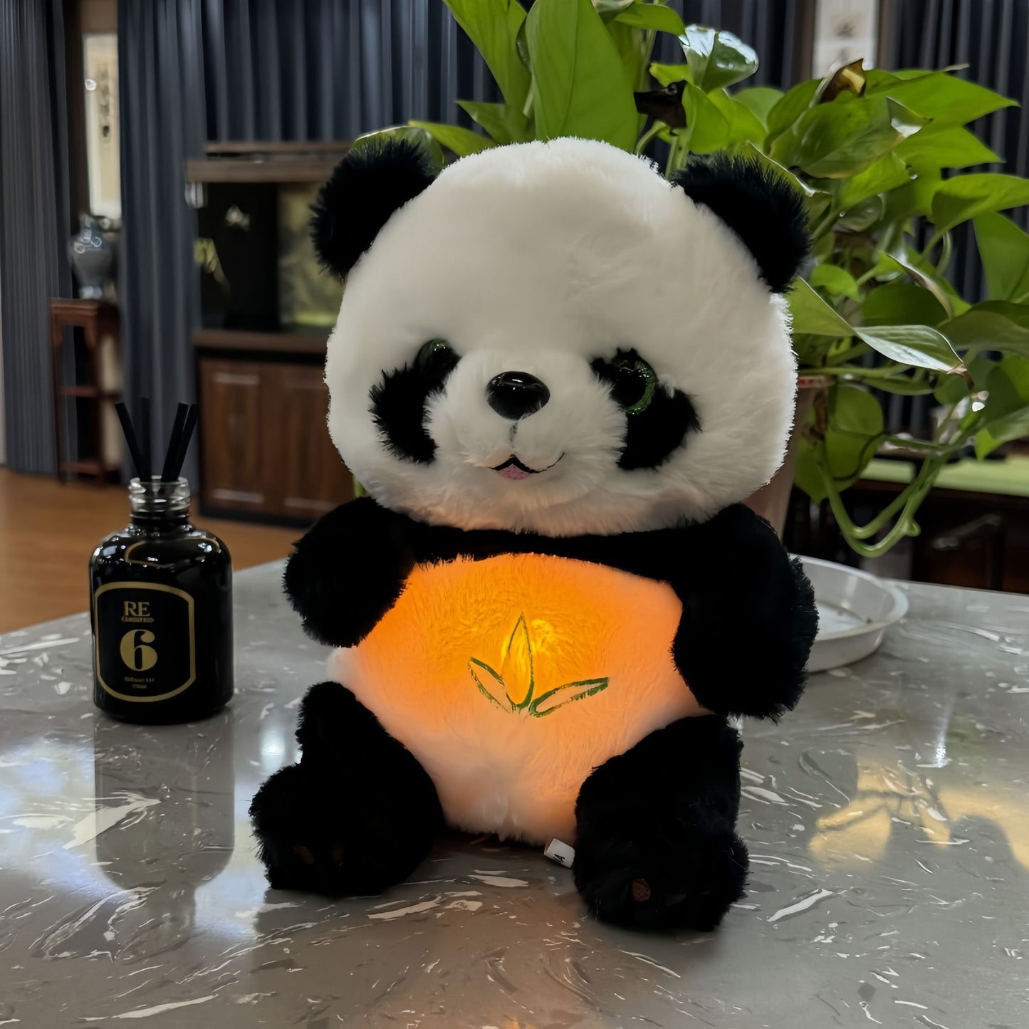 Breathing Panda Soft Toy with Night Light – Realistic Breathing Plush, LED Glow Belly, Cute Sleeping Panda Stuffed Animal for Kids & Adults