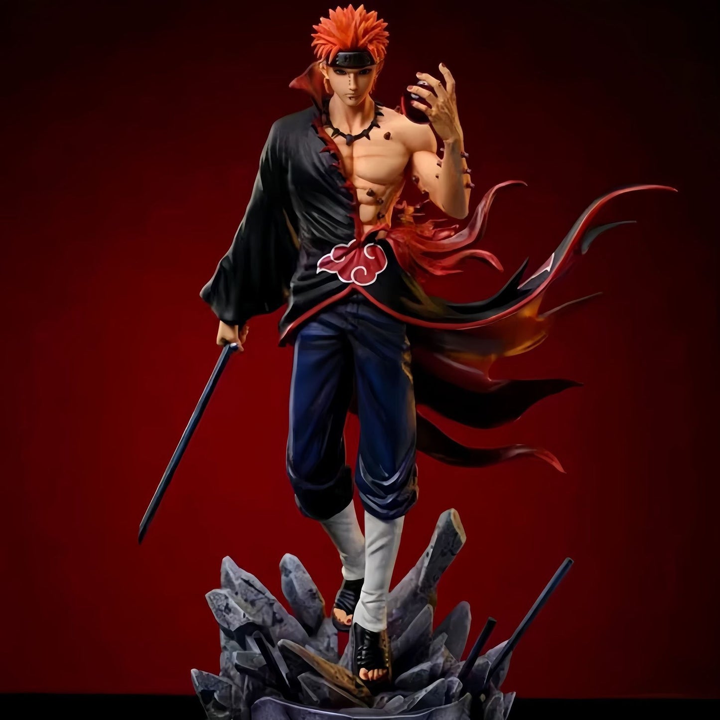 Naruto Pain (Nagato) Anime Action Figure with Sword – 22 CM Collectible Statue | Akatsuki Leader Figure | Naruto Shippuden Anime Figurine