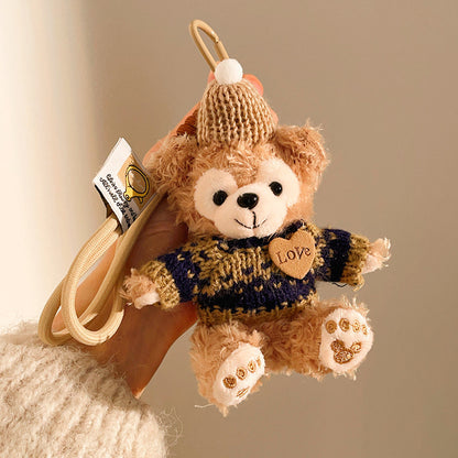 Kawaii Teddy Bear Plush Keychain with Lanyard – Cute Mini Bear Bag Charm | Soft Plush Doll Key Holder for Backpack, Purse & Gifts