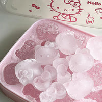 Hello Kitty Silicone Ice Cube Tray Mold – Cute Bow & Kitty Shape Ice Maker for Home, Drinks, Kitchen & Party Use