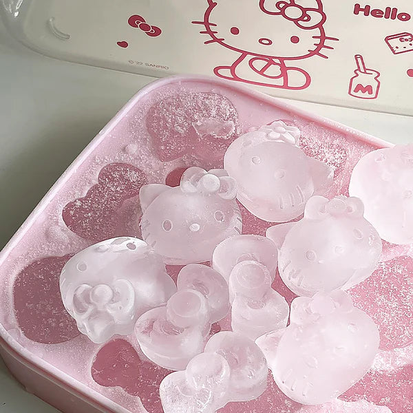 Hello Kitty Silicone Ice Cube Tray Mold – Cute Bow & Kitty Shape Ice Maker for Home, Drinks, Kitchen & Party Use