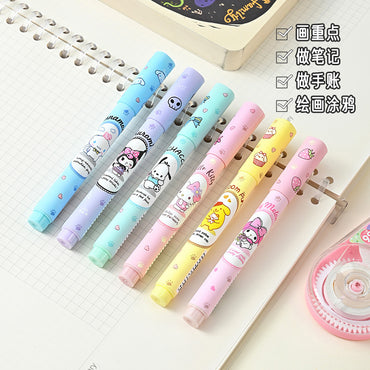 Sanrio Characters Kawaii Fluorescent Marker Set – 6 Colors