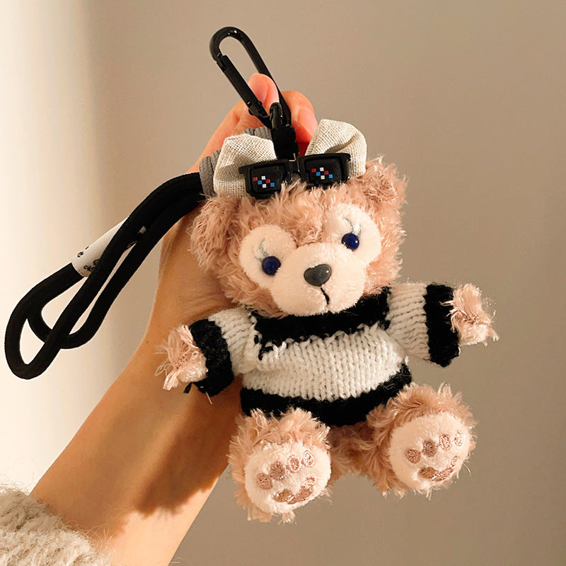 Kawaii Teddy Bear Plush Keychain with Lanyard – Cute Mini Bear Bag Charm | Soft Plush Doll Key Holder for Backpack, Purse & Gifts