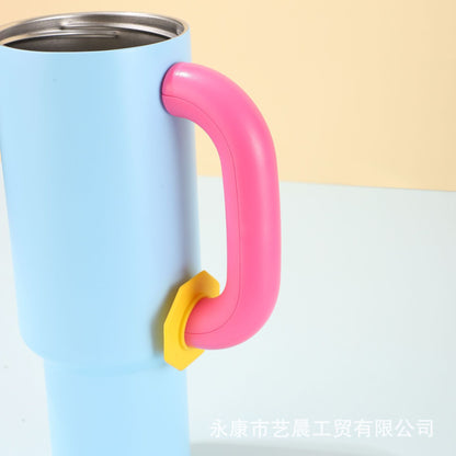 Kawaii Pastel Large Handle Straw Tumbler Cup (Single Piece)