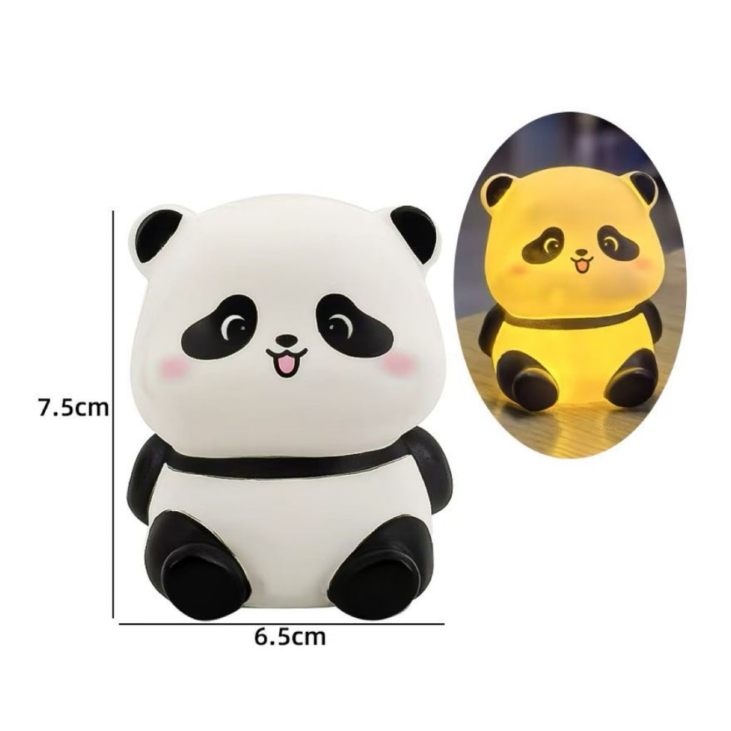 Cute Panda LED Night Light Set of 2 | Kawaii Panda Bedside Lamp | Battery Operated Plastic Panda Sleeping Light | Cute Animal Bedroom Decor | Kids Nursery Night Lamp Gift