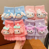 Kawaii Plush Flip-Cover Winter Gloves for Kids – Hello Kitty, Cinnamoroll, Kuromi & My Melody Designs
