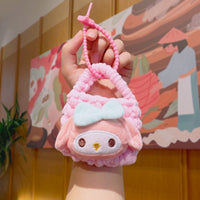 Sanrio Kawaii Plush Coin Purse Cum Keychain – My Melody, Kuromi, Cinnamoroll & Pompompurin Mini Bag
