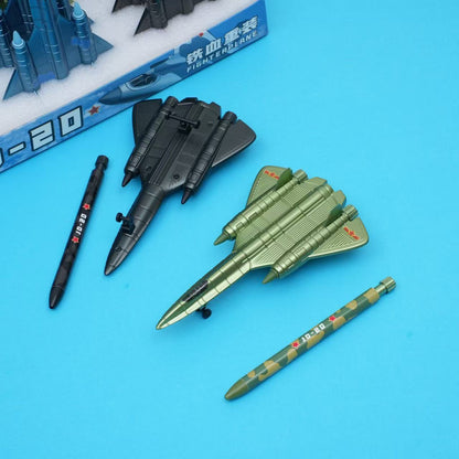 3D Fighter Jet Gel Pen – Military Aircraft Click Pen with 2 Erasable Refills | Aeroplane Shape Novelty Pen | Airplane Stationery Gift for Kids, Boys, Students & Collectors (1 Piece)