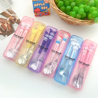 Sanrio Character Fork & Spoon Set with Case – Cute Travel Cutlery for Kids & Adults