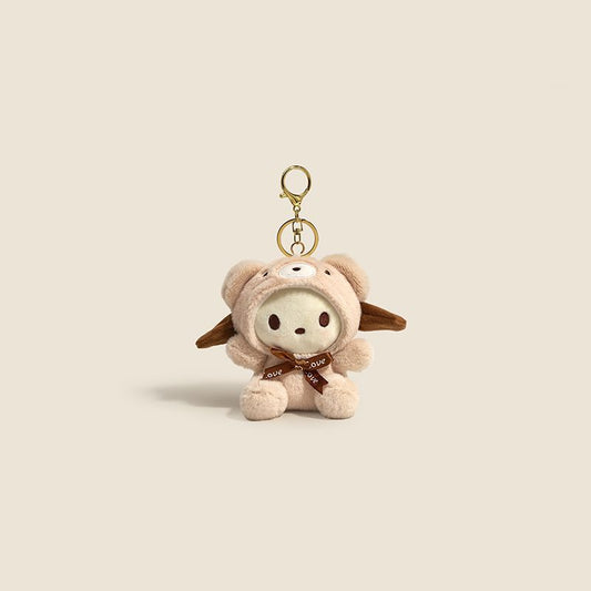 Kawaii Sanrio Bear Hoodie Plush Keychain – Cute Hello Kitty, My Melody & Cinnamoroll Soft Toy Bag Charm Keyring
