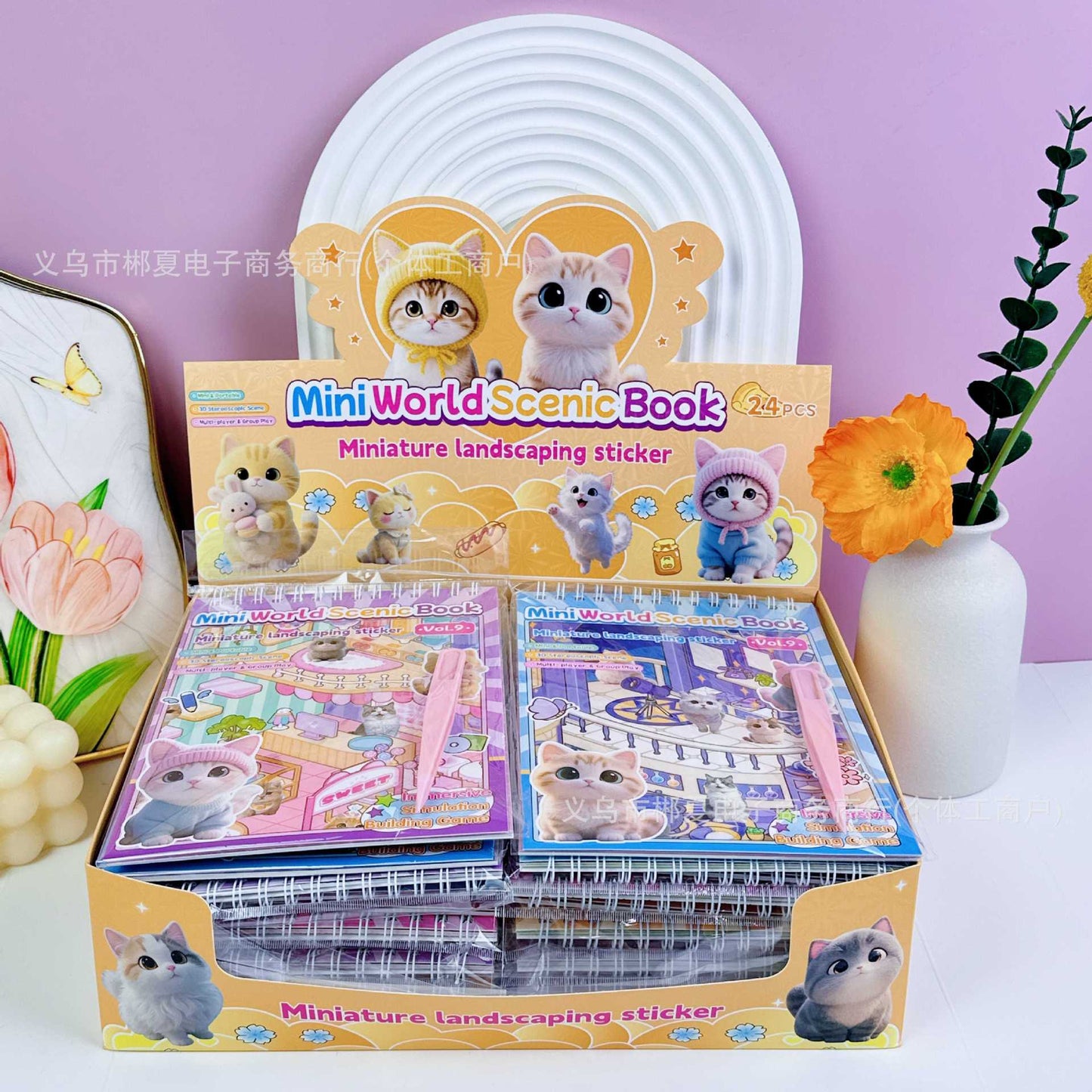 DIY 3D Kawaii Mini House Sticker Book Set of 3 – Creative Scene Building Scrapbook Activity Kit | Cute Room Decoration & Puzzle Craft Book for Kids, Teens & Adults